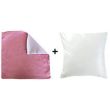Cubierta blanca / rosa y almohadón