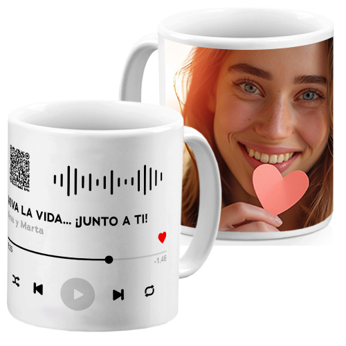 Canción personalizada en taza