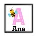 Marco personalizado con nombre alfabético de animal abeja