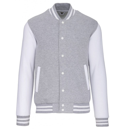 Chaqueta bomber gris y blanco personalizada