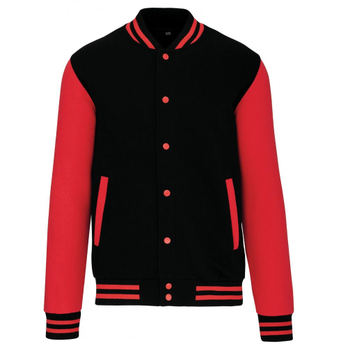 Chaqueta bomber negro y rojo personalizada