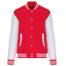 Chaqueta bomber roja y blanca personalizada