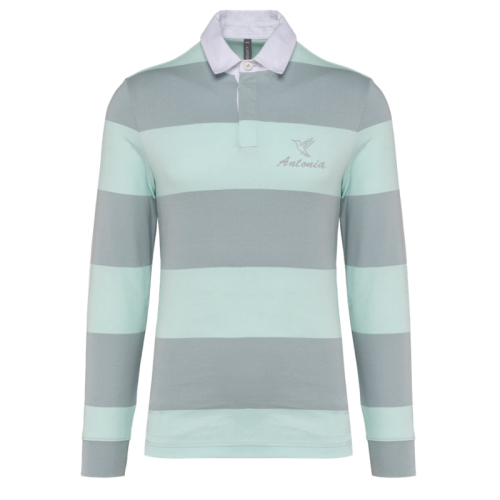 Polo de rugby rayado bordado