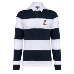 Polo rugby rayado unisex personalizado