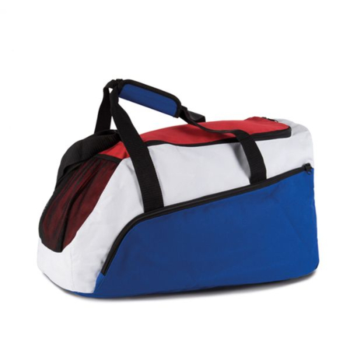 Ejemplo bolsa azul, blanco y rojo