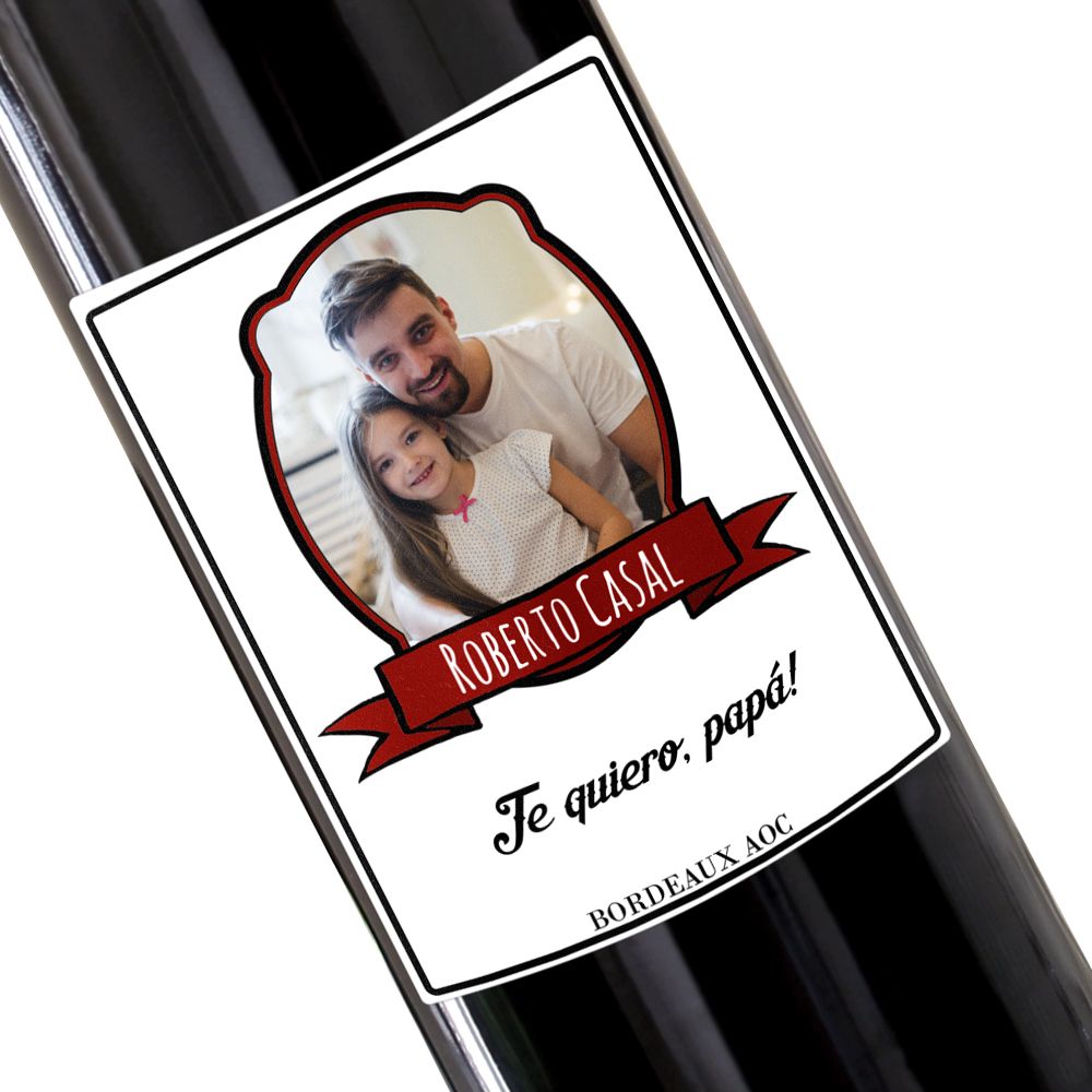 fecha límite marcador dialecto Botella de vino personalizada etiqueta foto